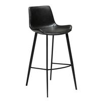 Juoda odinė baro kėdė DAN-FORM Denmark Hype, aukštis 102 cm