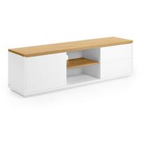 Baltos spalvos TV spintelė iš ąžuolo 150x44x36 cm Abilen – Kave Home
