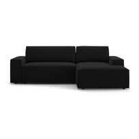 Iš velveto sulankstoma/su sandėliavimo vieta kampinė sofa juodos spalvos (su dešiniuoju kampu/su gultu) Jodie – Micadoni