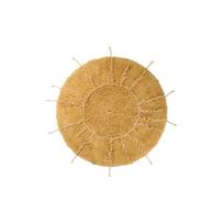 Skalbiamas/rankų darbo garstyčių spalvos iš medvilnės apvalios formos kilimas ø 100 cm Solar Multishape – Lorena Canals
