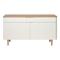 Žema balta komoda iš ąžuolo medienos Unique Furniture Amalfi