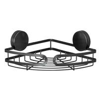 Juoda kampinė vonios lentyna Weko Static-Loc® Pavia, plotis 27 cm