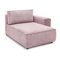 Modulinė sofa šviesiai rožinės spalvos iš kordinio velveto (su dešiniuoju kampu) Nihad modular – Bobochic Paris