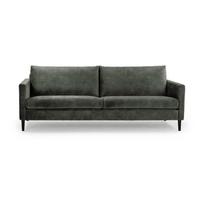 Žalios ir pilkos spalvos sofa su aksominiu užvalkalu Scandic Adagio, 220 cm pločio