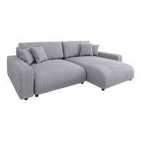 Iš kordinio velveto sulankstoma kampinė sofa šviesiai pilkos spalvos (kintama) Sara – Ropez