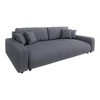 Tamsiai pilkos spalvos iš kordinio velveto sulankstoma/su sandėliavimo vieta sofa 234 cm Sara – Ropez