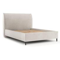 Dvigulė lova kreminės spalvos audiniu dengta su sandėliavimo vieta su lovos grotelėmis 180x200 cm Shell – Maison de Rêve
