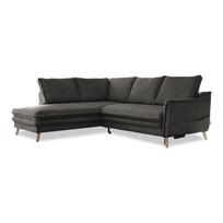 Sulankstoma kampinė sofa tamsiai pilkos spalvos (su kairiuoju kampu) Charming Charlie – Miuform