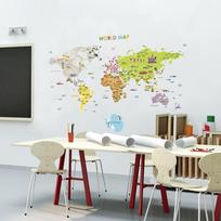 Vaikų lipdukas ant sienos 120x150 cm Giant World Map – Ambiance