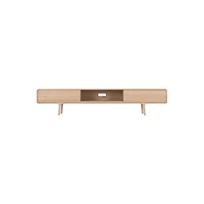 Ąžuolo masyvo TV komoda su 2 stalčiais Gazzda Fawn, 220 x 45cm
