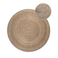 Apverčiamas pilkai smėlinės spalvos iš džiuto apvalios formos kilimas ø 140 cm Braided – Hanse Home