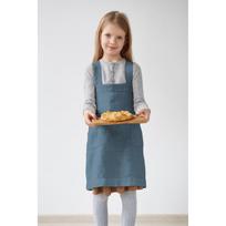 Vaikiška mėlyna lininė prijuostė Linen Tales Pinafore, 72 x 45 cm