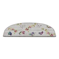 Laiptų kilimėlių rinkiniai kreminės spalvos 16 vnt. 20x65 cm Butterfly Life – Vitaus