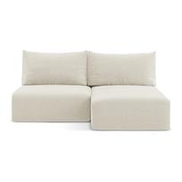 Kreminės spalvos sulankstoma/su sandėliavimo vieta kampinė sofa (su dešiniuoju kampu) Kalena – Makamii