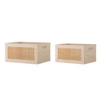 Natūralios spalvos iš medžio daiktadėžės 2 vnt. 39x29x20 cm Piana – Bloomingville