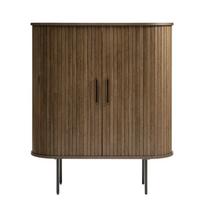 Spintelė rudos spalvos iš ąžuolo su stumdomomis durimis 100x118 cm Nola – Unique Furniture