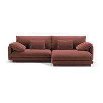 Iš velveto kampinė sofa rožinės spalvos (su dešiniuoju kampu/su gultu) Torino – Micadoni