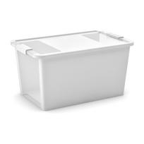 Baltos spalvos iš plastiko daiktadėžė su dangčiu 55x35x28 cm Bi-Box L – KIS