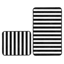Vonios kilimėliai baltos spalvos/juodos spalvos 2 vnt. 60x100 cm – Mila Home