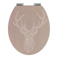 Tualeto sėdynė iš bambukinis ir plaušų plokštės Wenko Stag, 44 x 37,5 cm