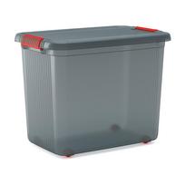 Iš plastiko daiktadėžė pilkos spalvos su dangčiu 59x39x45 cm K Latch Box – KIS