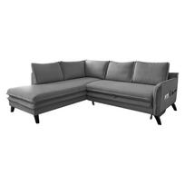Pilkos spalvos kampinė sofa-lova Miuform Charming Charlie L, kairysis kampas