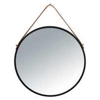 Juodas pakabinamas veidrodis Wenko Borrone, ø 40 cm