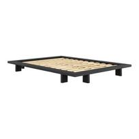 Juoda dvigulė lova iš pušies medienos su grotelėmis 140x200 cm Japan - Karup Design