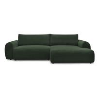 Iš kordinio velveto sulankstoma kampinė sofa tamsiai žalios spalvos (su dešiniuoju kampu) Lucien – Bobochic Paris