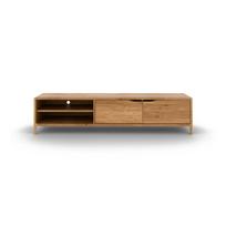 Iš ąžuolo masyvo TV spintelė natūralios spalvos 200x48 cm Twig – The Beds