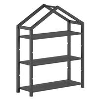 Antracito spalvos iš pušies masyvo vaikiška knygų spinta 111x141x40 cm Dallas – Vipack