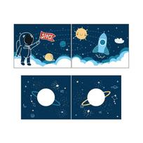 Vaikiškos užuolaidos lovai 4 vnt. 195x75 cm Space Shuttle – Vipack
