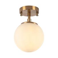 Baltos spalvos/žalvario spalvos lubinis šviestuvas ø 15 cm su stiklo gaubtu Atmaca – Opviq lights