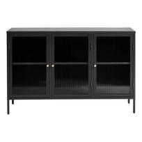 Juoda metalinė vitrina 132x85 cm Bronco - Unique Furniture