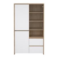Baltos spalvos/natūralios spalvos vitrina iš ąžuolo 100x170x48 cm Next – Tvilum