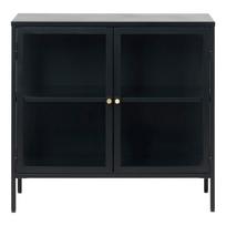 Iš metalo vitrina juodos spalvos 90x85 cm Carmel – Unique Furniture