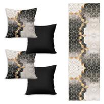 Stalo takelis ir 4 pagalvių užvalkalų rinkinys Optic - Minimalist Cushion Covers