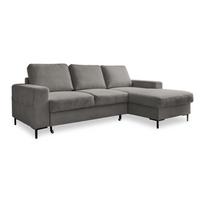 Iš kordinio velveto sulankstoma kampinė sofa pilkos spalvos (su dešiniuoju kampu) Lofty Lilly – Miuform