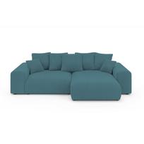 Turkio spalvos iš kordinio velveto sulankstoma/su sandėliavimo vieta kampinė sofa Luma – Ropez