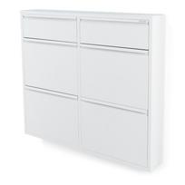Baltos spalvos iš metalo atlenkiama spintelė batams 98x86x15 cm Billy – Spinder Design