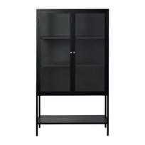 Iš metalo vitrina juodos spalvos 90x160 cm Carmel – Unique Furniture