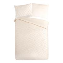 Iš mikropluošto viengulė/itin ilga patalynė kreminės spalvos 140x220 cm Pure Zigzag – Good Morning