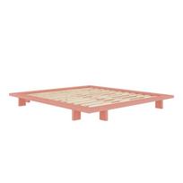 Iš pušies masyvo dvigulė lova šviesiai rožinės spalvos su lovos grotelėmis 180x200 cm Japan – Karup Design
