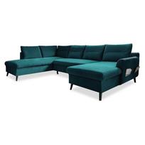 Turkio spalvos U formos aksominė sofa-lova Miuform Stylish Tent, kairysis kampas