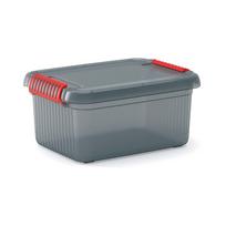 Iš plastiko daiktadėžė pilkos spalvos su dangčiu 39x29x18 cm K Latch Box – KIS