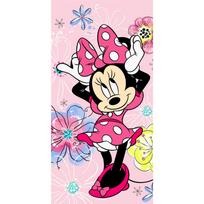 Rožinės spalvos iš medvilnės vaikiškas rankšluostis 70x140 cm Minnie "Pink bow" – Jerry Fabrics