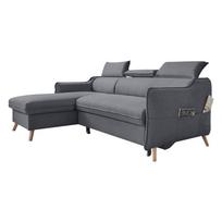 Sulankstoma kampinė sofa tamsiai pilkos spalvos (su kairiuoju kampu) Sweet Harmony – Miuform