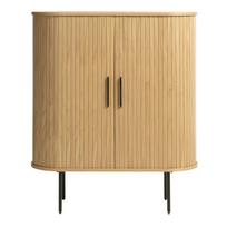 Spintelė natūralios spalvos iš ąžuolo su stumdomomis durimis 100x118 cm Nola – Unique Furniture