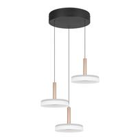 Kabantis šviestuvas juodos ir baltos spalvos/auksinės spalvos LED su pritemdymo funkcija ø 35 cm su stiklo gaubtu Celeste – Trio