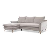 Pilkai smėlinės spalvos sulankstoma/su sandėliavimo vieta kampinė sofa (su kairiuoju kampu/su gultu) Charming Charlie – Miuform